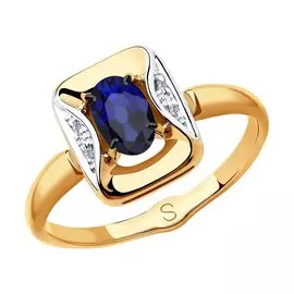 Кольцо из красного и белого золота с корундами и бриллиантами 6012147 №19 38