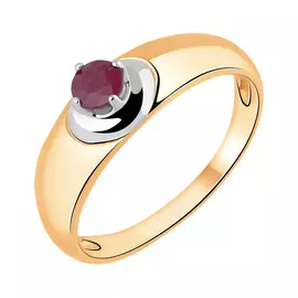 Кольцо из красного и белого золота с рубином 11-9373-10-05