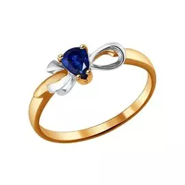 Кольцо из красного и белого золота с сапфиром 2011035 №15 147