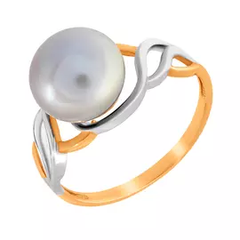 Кольцо из красного и белого золота с жемчугом 190-1-740Р