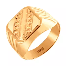 Кольцо из красного золота с алмазной огранкой 011245