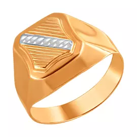 Кольцо из красного золота с алмазной огранкой ТКМ-3-1