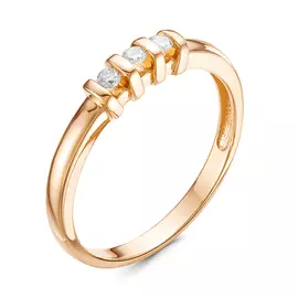 Кольцо из красного золота с бриллиантами 01-01240-01-001-01-00