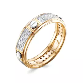 Кольцо из красного золота с бриллиантами 01-3728