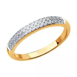 Кольцо из красного золота с бриллиантами 1010359