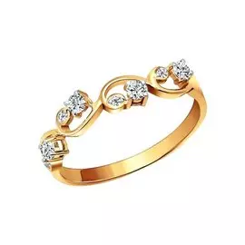 Кольцо из красного золота с бриллиантами 1010562 №12 10