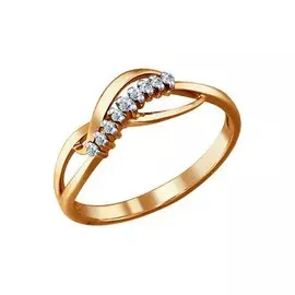 Кольцо из красного золота с бриллиантами 1010754 №12 193