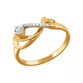 Кольцо из красного золота с бриллиантами 1010889 №12 14