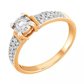 Кольцо из красного золота с бриллиантами 1011115 №16 47