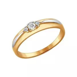 Кольцо из красного золота с бриллиантами 1011507 №16 95