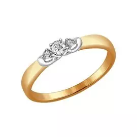 Кольцо из красного золота с бриллиантами 1011509 №16 213