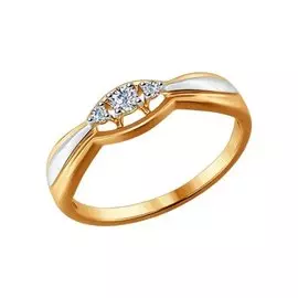 Кольцо из красного золота с бриллиантами 1011526 №16 121