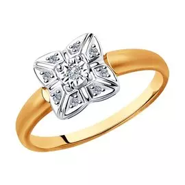 Кольцо из красного золота с бриллиантами 1011805 №19 65