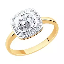 Кольцо из красного золота с бриллиантами 1011880