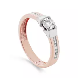 Кольцо из красного золота с бриллиантами 11-01385-1000