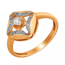 Кольцо из красного золота с бриллиантами 11-0446-1000 №4-18