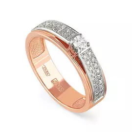 Кольцо из красного золота с бриллиантами 11-0773/1-100