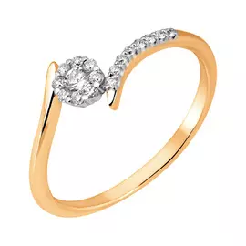 Кольцо из красного золота с бриллиантами 11-9118-10-02