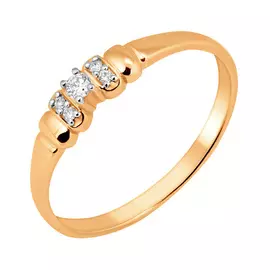 Кольцо из красного золота с бриллиантами 11-9139-11-02