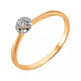 Кольцо из красного золота с бриллиантами 11-9207-11-02