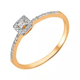 Кольцо из красного золота с бриллиантами 11-9210-11-02