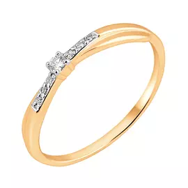 Кольцо из красного золота с бриллиантами 11-9227-11-02