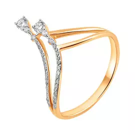 Кольцо из красного золота с бриллиантами 11-9305-11-02