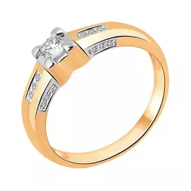 Кольцо из красного золота с бриллиантами 11-9370-11-02