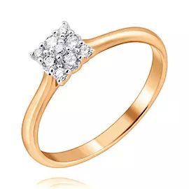 Кольцо из красного золота с бриллиантами 11-9401-11-02