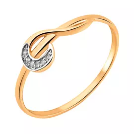 Кольцо из красного золота с бриллиантами 11-9483-11-02