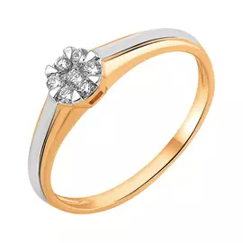 Кольцо из красного золота с бриллиантами 11-9510-10-02