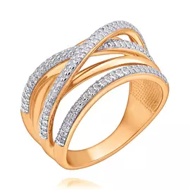 Кольцо из красного золота с бриллиантами 11-9633-11-02