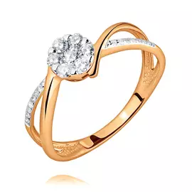 Кольцо из красного золота с бриллиантами 11-9683-11-02