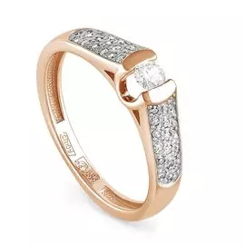 Кольцо из красного золота с бриллиантами 1-0402-1000 №4-19