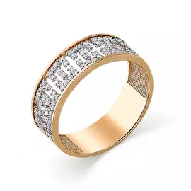 Кольцо из красного золота с бриллиантами 1-101-236