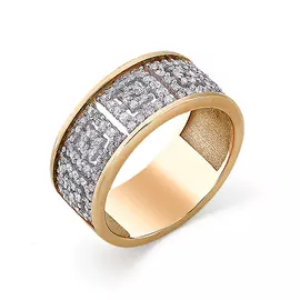 Кольцо из красного золота с бриллиантами 1-101-237