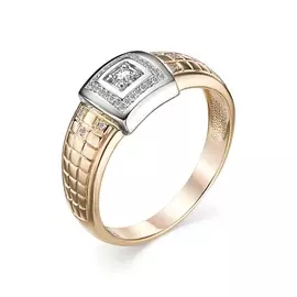 Кольцо из красного золота с бриллиантами 1-104-743