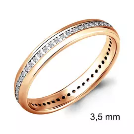 Кольцо из красного золота с бриллиантами 960864А