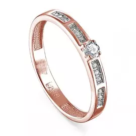 Кольцо из красного золота с бриллиантами и эмалью 11-01204-1000 №8-19