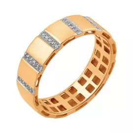 Кольцо из красного золота с бриллиантами П1-167-11-02
