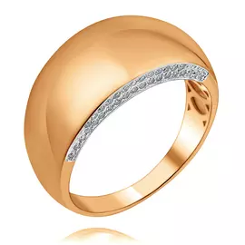 Кольцо из красного золота с бриллиантами П1-168-11-02