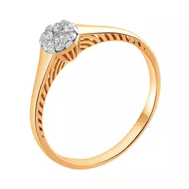 Кольцо из красного золота с бриллиантами П1-171-11-02