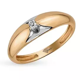 Кольцо из красного золота с бриллиантом 0101566