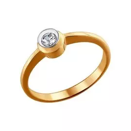 Кольцо из красного золота с бриллиантом 1010054 №15 31