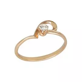 Кольцо из красного золота с бриллиантом 1010063 №12 45