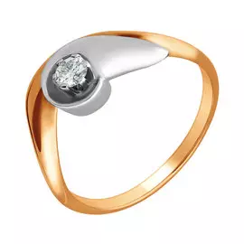 Кольцо из красного золота с бриллиантом 1010176 № 13 51