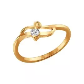 Кольцо из красного золота с бриллиантом 1010249 №12 3