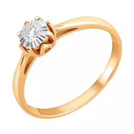 Кольцо из красного золота с бриллиантом 1011068 №15 60