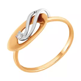 Кольцо из красного золота с бриллиантом 1011342 № 14 28