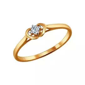 Кольцо из красного золота с бриллиантом 1011436 №16 78